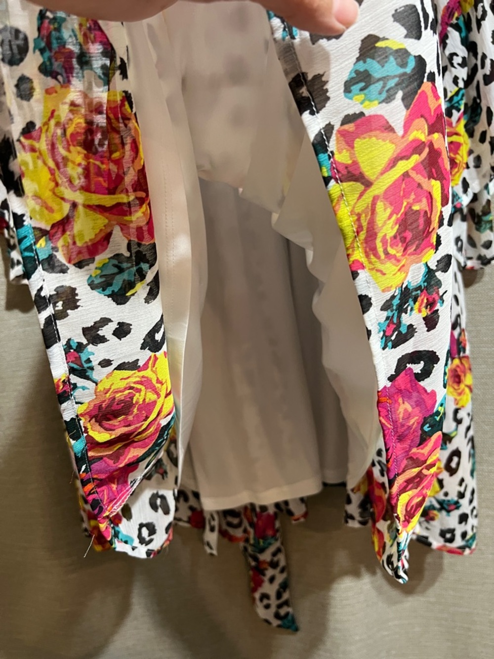 Torrid x Betsey Johnson Leopard Rose Chiffon Ruffle Bell Sleeve Mini Dress 2X - Picture 6 of 10